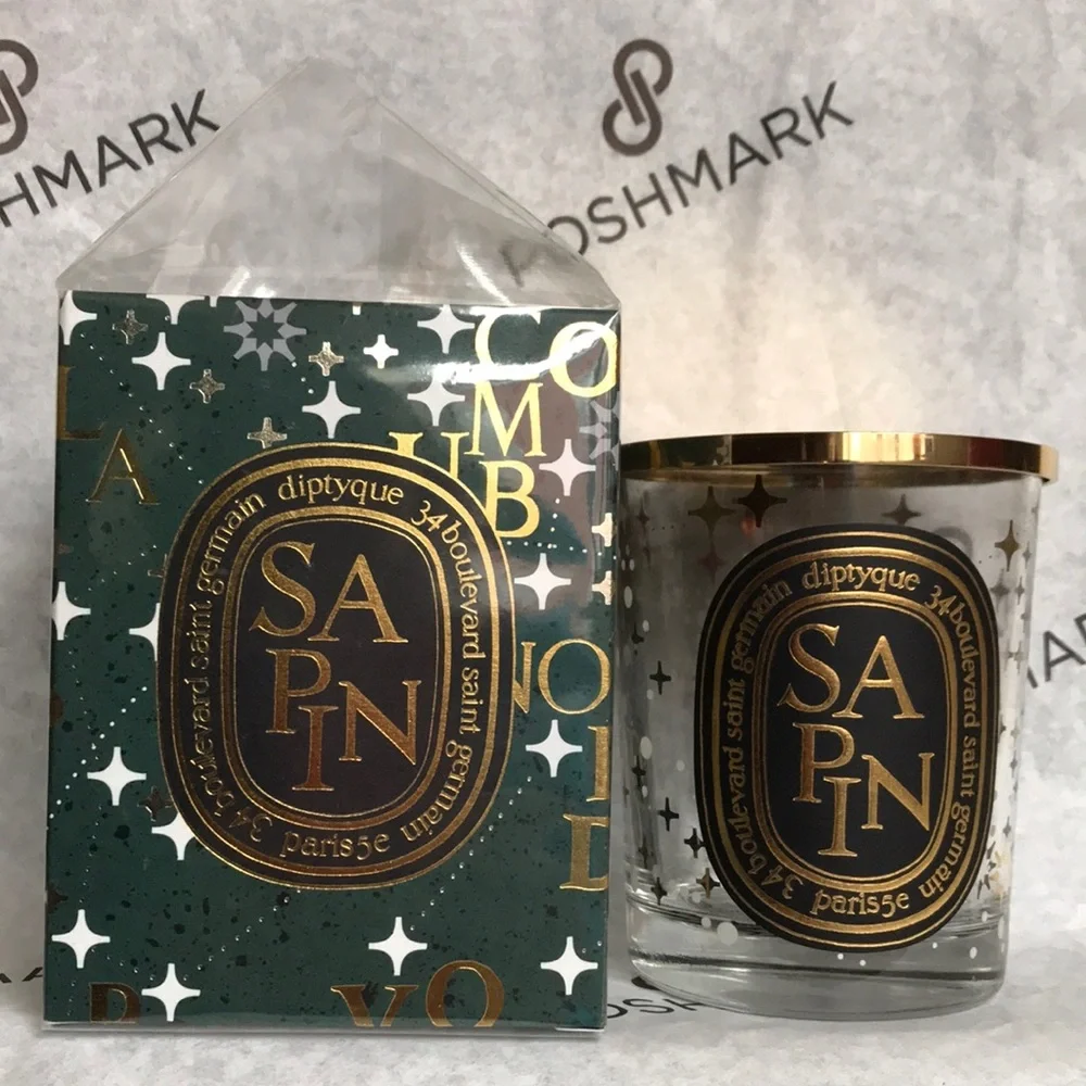 Diptyque Sapin Empty Full Size Candle glass jar with lid